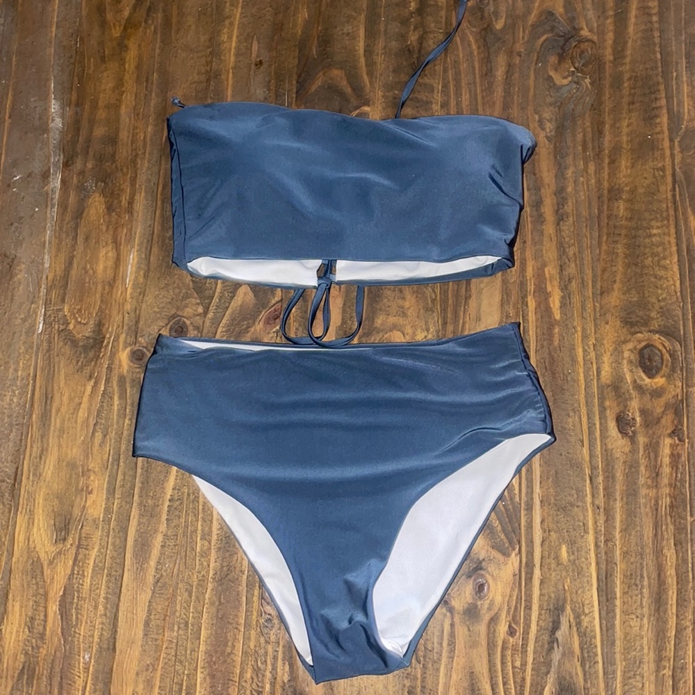 Two piece high waisted bathing suit